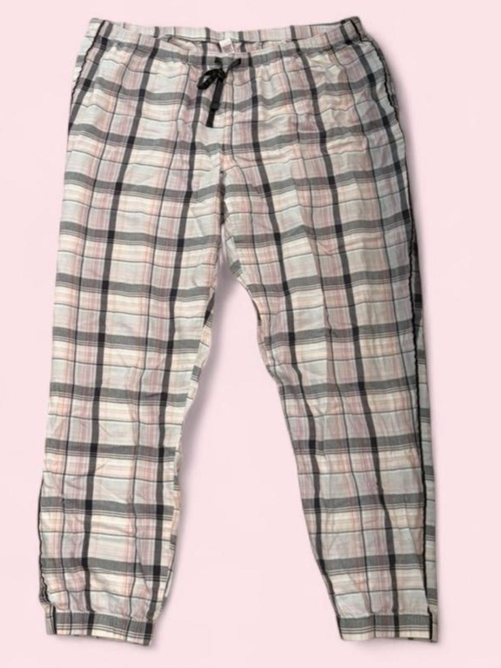 Victoria's Secret Pink and Gray Plaid Pajama Pants